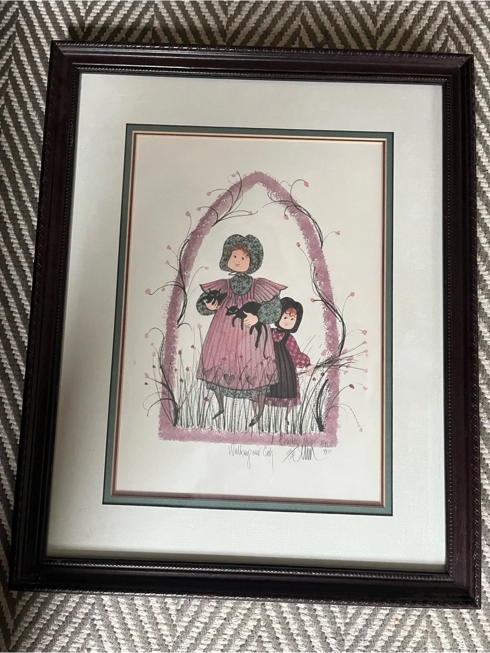 P. Buckley Moss print.  Walking our Cats